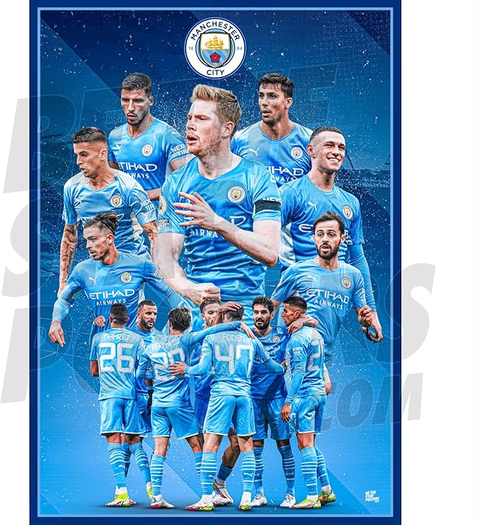 be the star posters 曼城蒙太奇 21/22 海报 a3 - 官方*海报